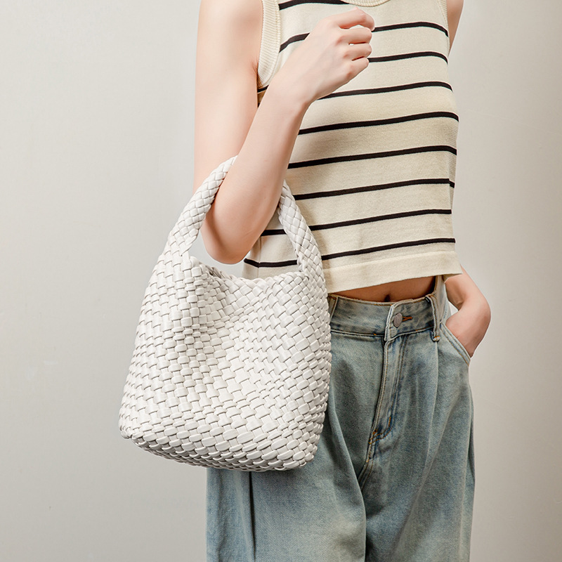 2025 New Handbag Summer Solid Color Basket Shoulder Bag Designer Bag Mother and Women's Bag Retro Shoulder Cross Bag