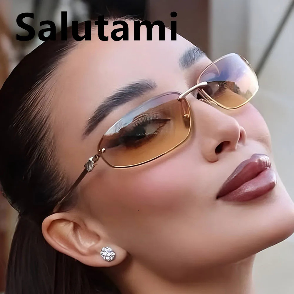 vintage allopy square Y2K sunglasses for women fashion Silver gradient hip hop sun glasses ladies sexy shades driving 250815