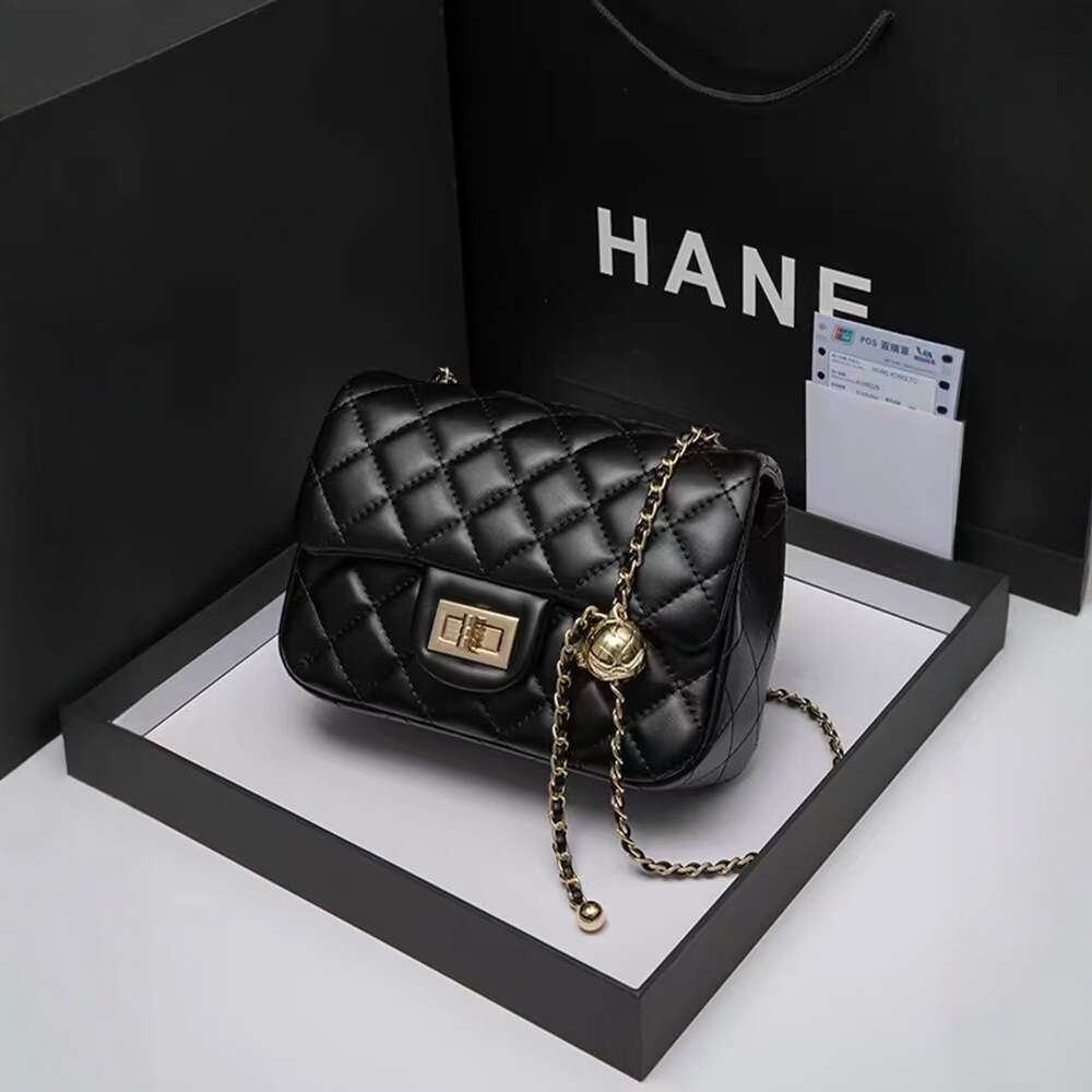 TikTok Live New 2025 Gold Ball Quilted Crossbody Simple Versatile Chain Mini Shoulder Small Square Bag for Women