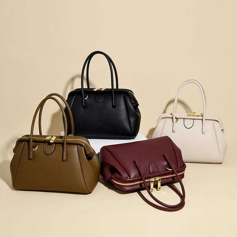 Brand Inspired Shoulder Bag Premium Quality Leather Handbag With Adjustable Crossbody Strap Gold Hardware