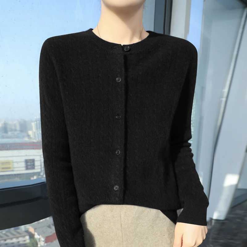 2024 Womens Knitted Sweater Cashmere Sweater Autumn and Winter Sweater Cardigan O-neck Cardigan Spring and Autumn Jacket XJ250819