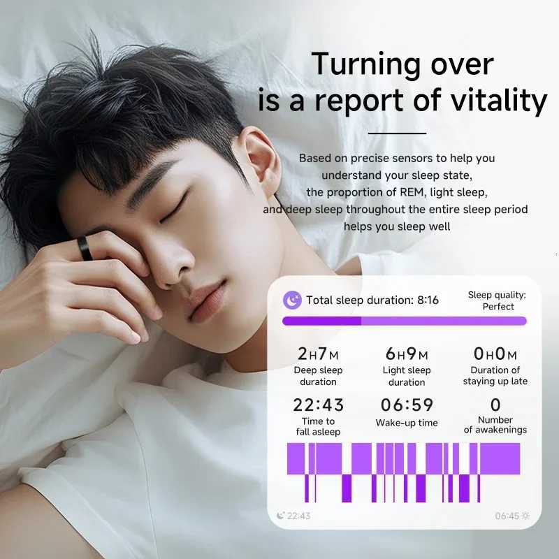 11M Smart Ring with Charging Case for Men Women Long Battery Life Health Monitor 5ATM Waterproof Multi-sport Modes W250819