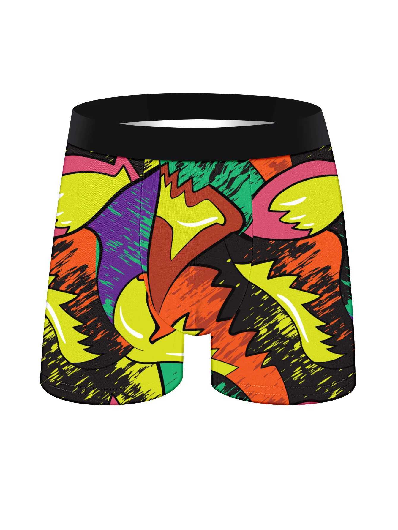 5 Pieces Of Mens Long Boxer Briefs Soft Comfortable Skin-Friendly Mens Underwear Explosive Colorful Personality Mens Pants W250819