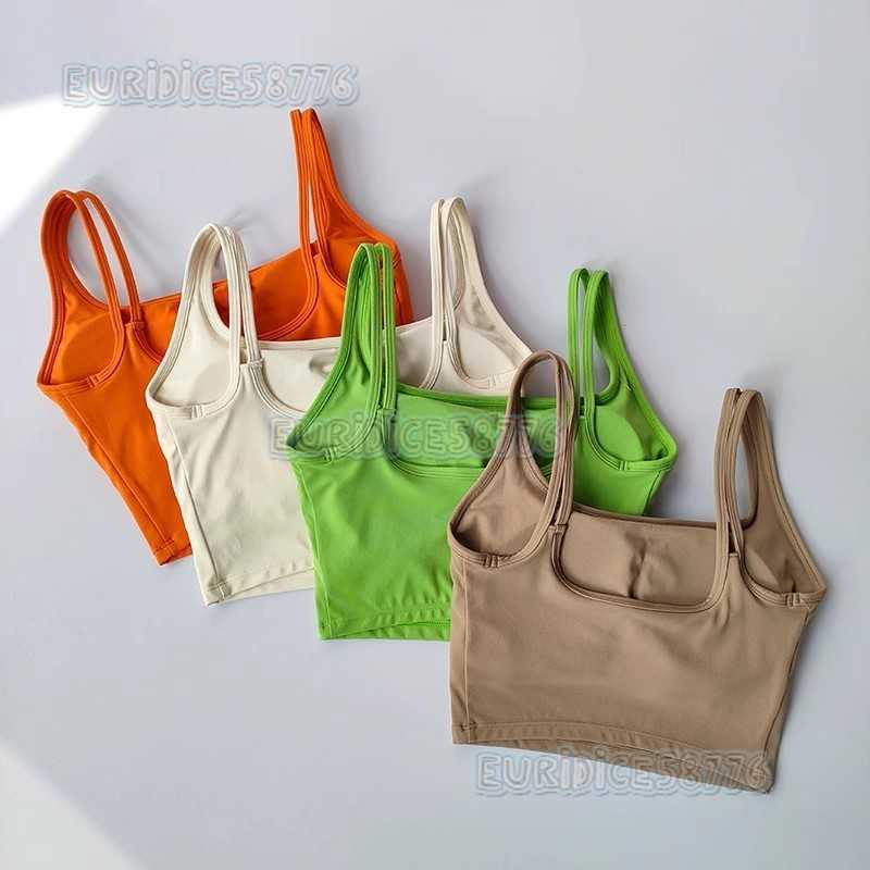 Fixed One-piece U-shaped Back Womens Yoga Bra Shockproof Gathered Sports Bra Quick-dry Running Fitness Vest H250819