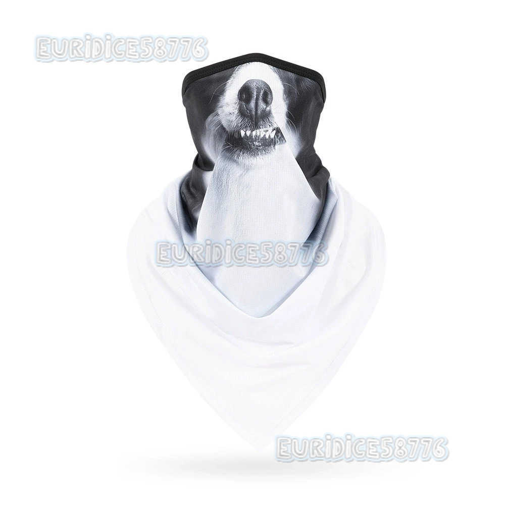 Multifunctional 3D Animal Print Triangle Scarf New Bandana Unisex Sports Hiking Headgear Cycling Face Mask Reusable Neck Gaiter H250819