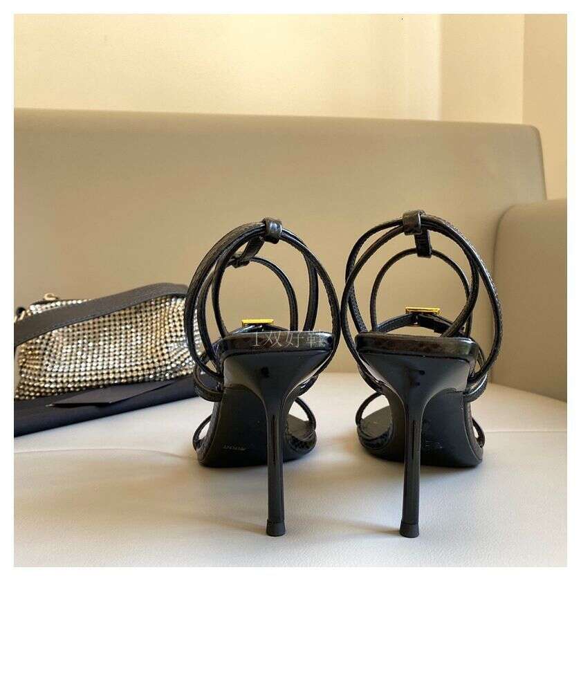 Plus 35-42 Size 2025 Designer Shoe Spring Summer New Style Elegant Rhinestone High One-Strap Sandals Sexy Thin Heels Women's Shoes