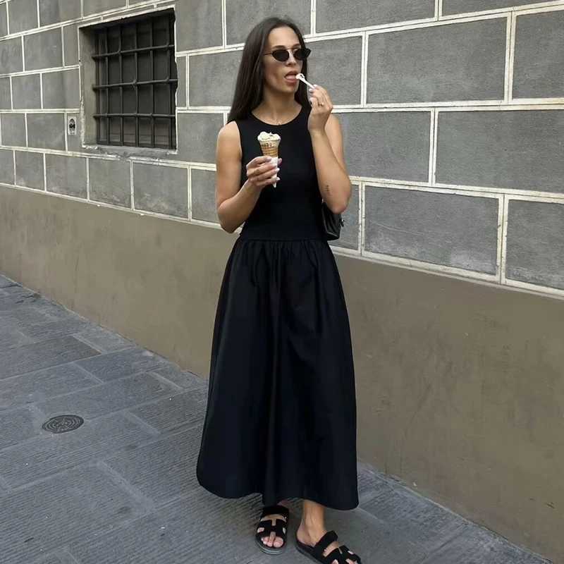 Dresses Summer Womens 2025 New Chic Slim Simple Elegant Holiday Dress Street Womens Comfortable Youth Dress M250623