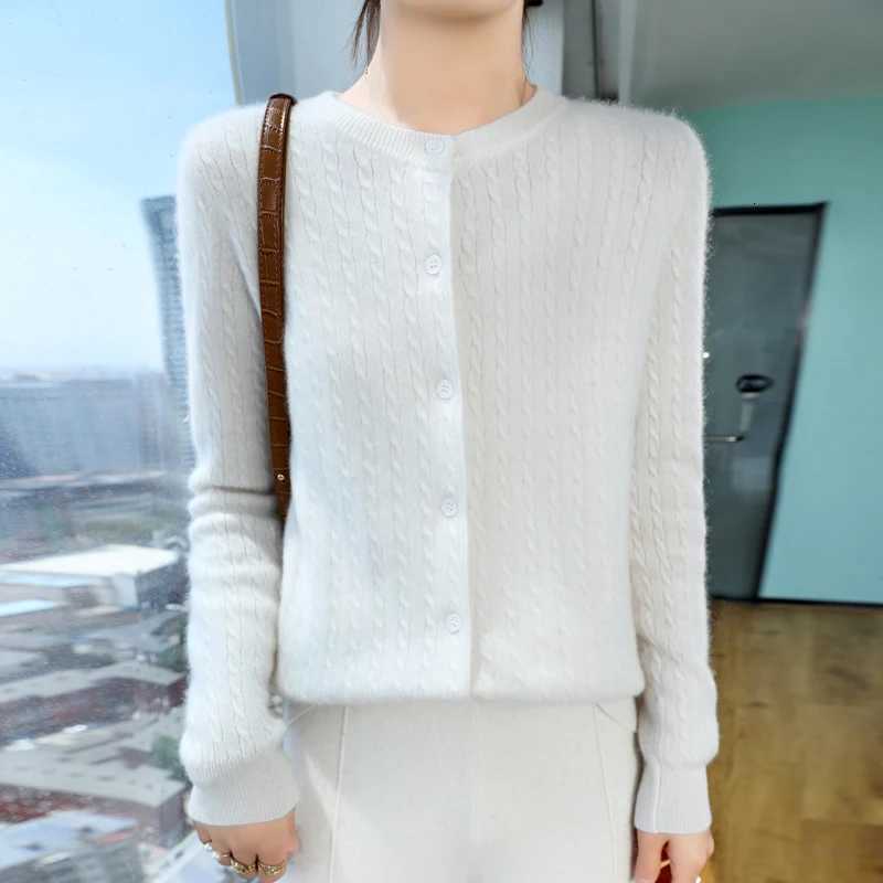 2024 Womens Knitted Sweater Cashmere Sweater Autumn and Winter Sweater Cardigan O-neck Cardigan Spring and Autumn Jacket XJ250819