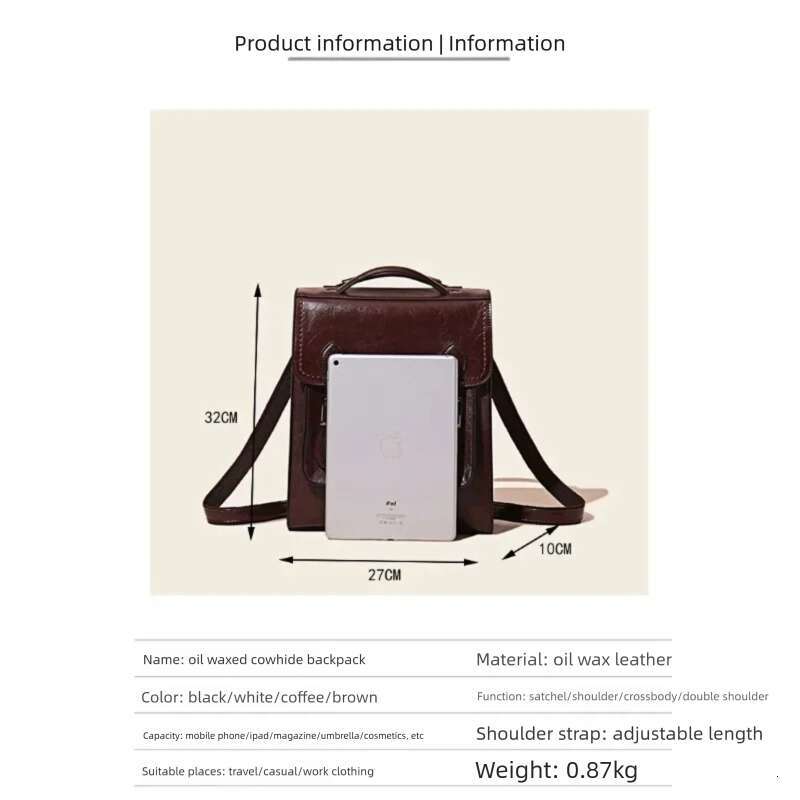 New Multifunction Female Big Tote PU Leather College Style Shoulder Bag Student Schoolbag Bagpack Women Backpack