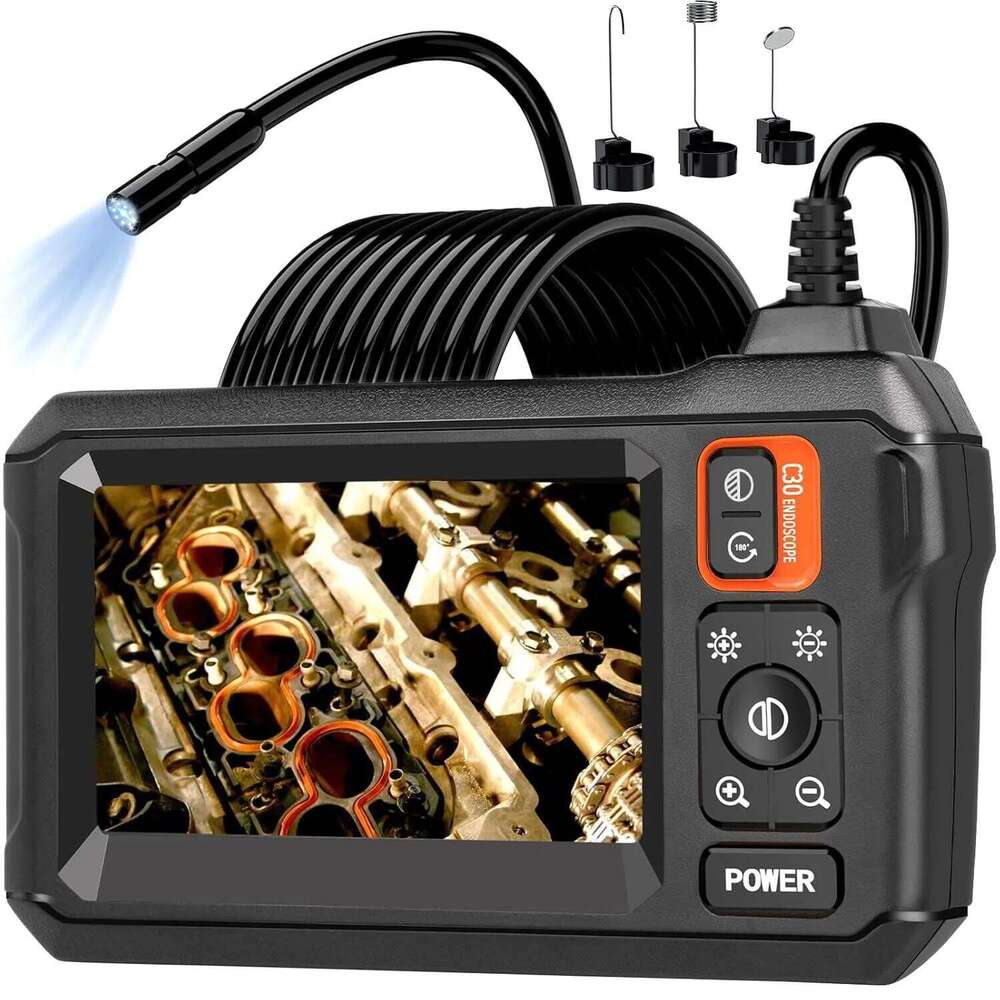 4.3Ips Screen, Industrial Endoscope, Ip67 Waterproof LED Camera Hd1080p Pipe, Sewer Car Inspection, Endoscope