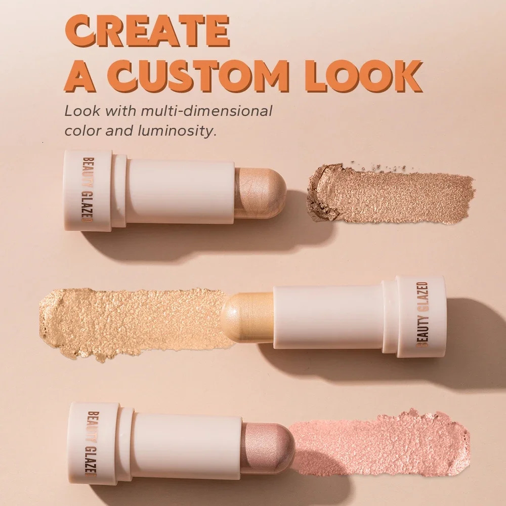 Beauty Glazed 3 Colors Highlighter Contour Stick Soft Smooth Naturally Shimmer Contour Bronzer Face Makeup 250811