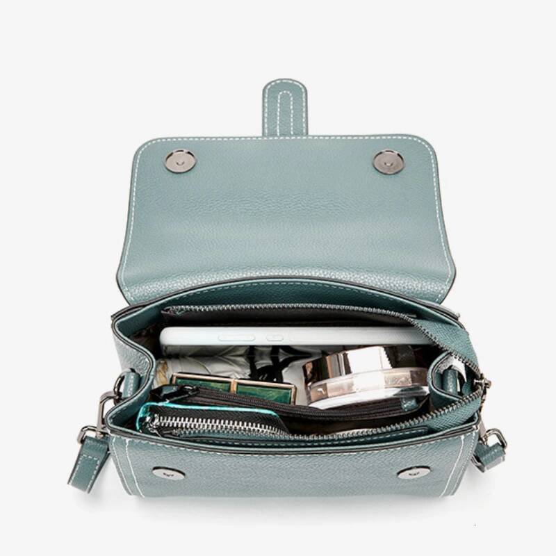 Casual Women Bags Genuine Messenger Bag Cow Leather All-Match Single Shoulder Hand-Held Square Handbag High Quality