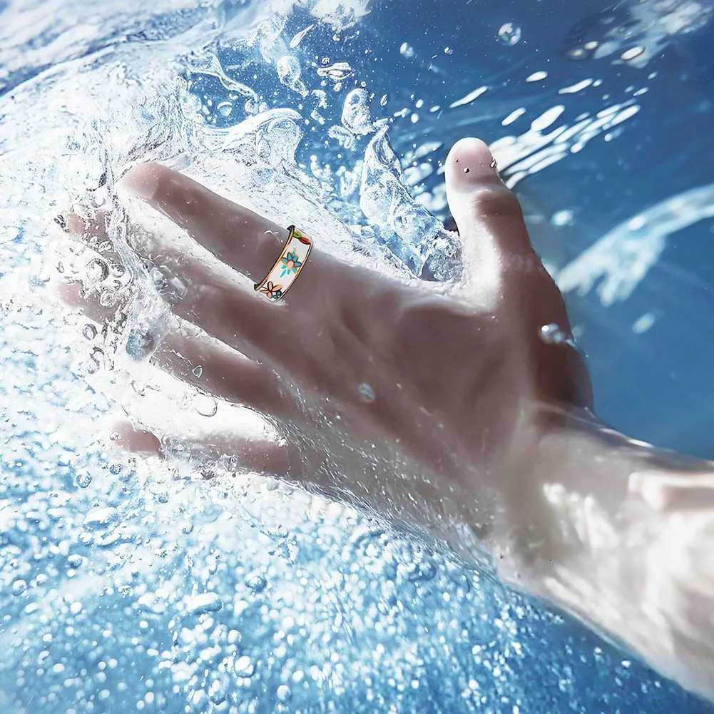 Color Enamels Craftsmanship Smart Ring Health Tracker Heart Rate SPO2/BP Sleep Monitoring Health Ring Fitness Tracker Ring W250819