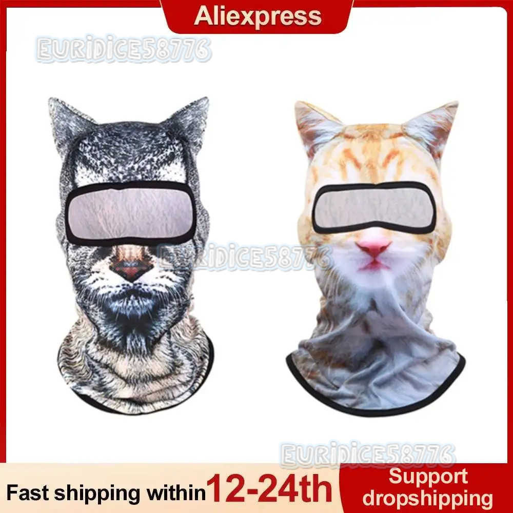 Cute 3D Cat Balaclava Full Face Mask Motorcycle Hood Mask Skiing Snowboard Hat Helmet Liner Biker Face Gorras Cycling Headgear H250819 6ZO2