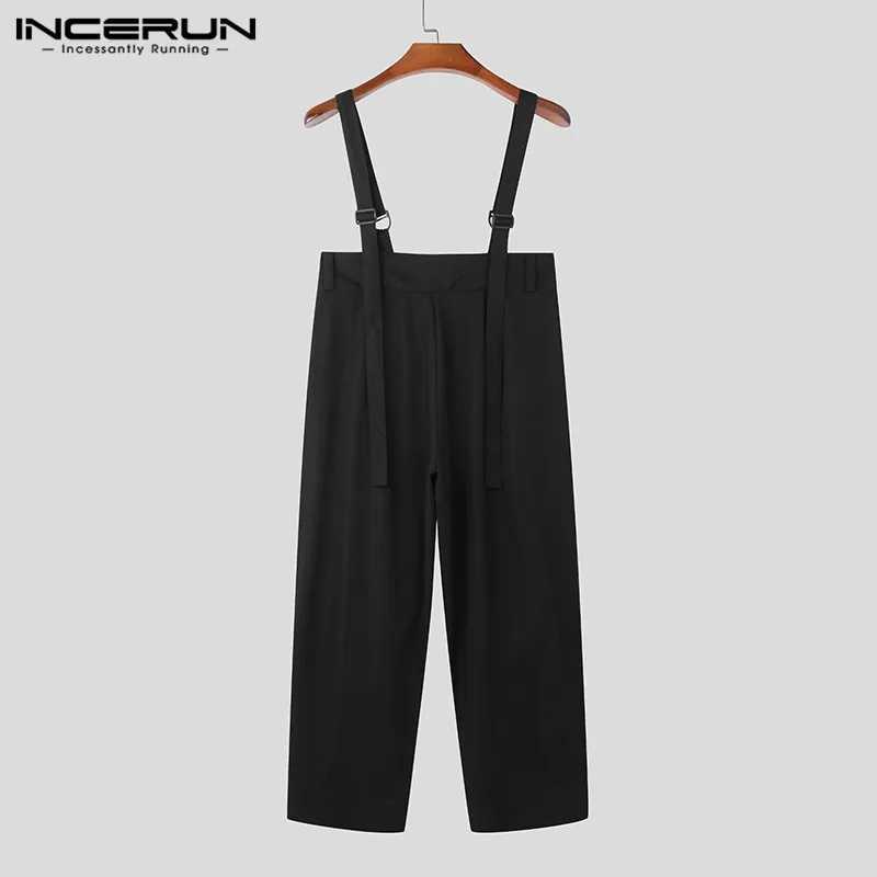 Men Jumpsuits Solid Color Loose Joggers Casual Straps Rompers Men Streetwear 2023 Fashion Leisure Overalls Pants S-5XL W250819