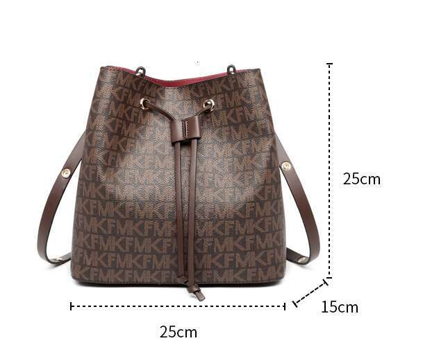 2025 Designer Elegant Crossbody Bags for Women Handheld Mother Fashion Bucket Letter Printed Brown Shoulder Bag