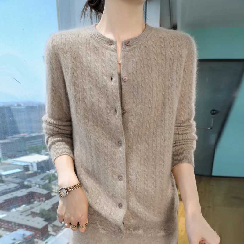 2024 Womens Knitted Sweater Cashmere Sweater Autumn and Winter Sweater Cardigan O-neck Cardigan Spring and Autumn Jacket XJ250819