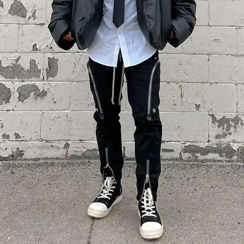 PFNW Mens Trousers Darkwear Heavy Multi-Zipper Side Pocket Biker Functional Slim Pencil Pants Unisex Casual Long Pants 28W5604 W250819