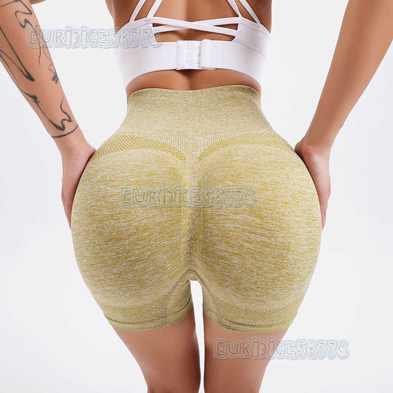 Spring Summer Seamless Peach Hip Yoga Pants Women High Waist Tummy Control Quick-dry Butt-lifting Running Sports Short Fitness Pants H250819