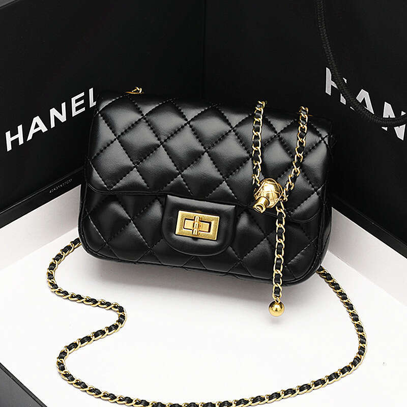TikTok Live New 2025 Gold Ball Quilted Crossbody Simple Versatile Chain Mini Shoulder Small Square Bag for Women