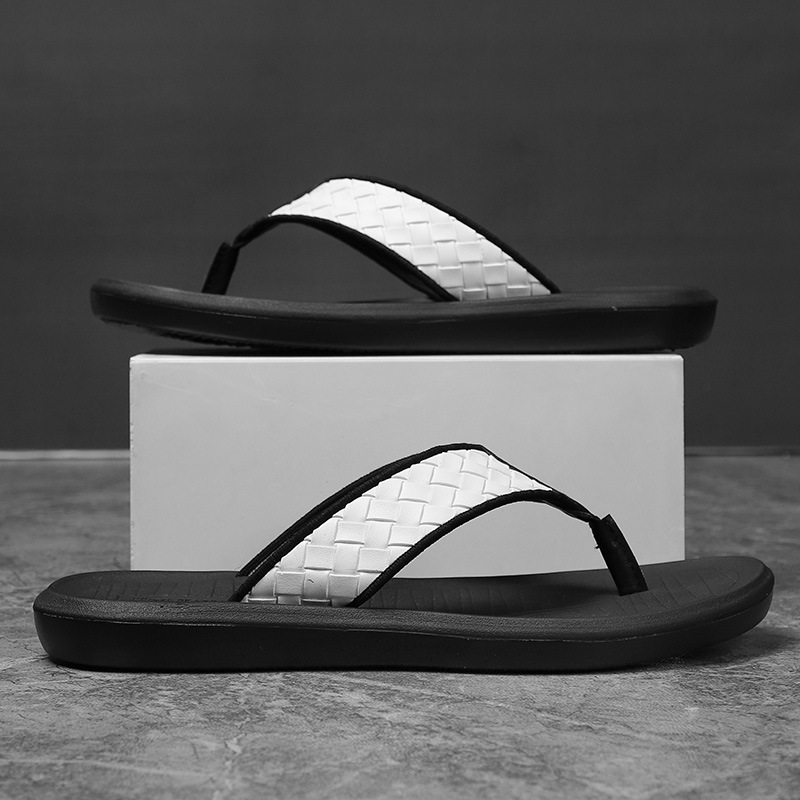 Men's Summer Outdoor Woven Trendy Non-Slip Beach Flip-Flops
