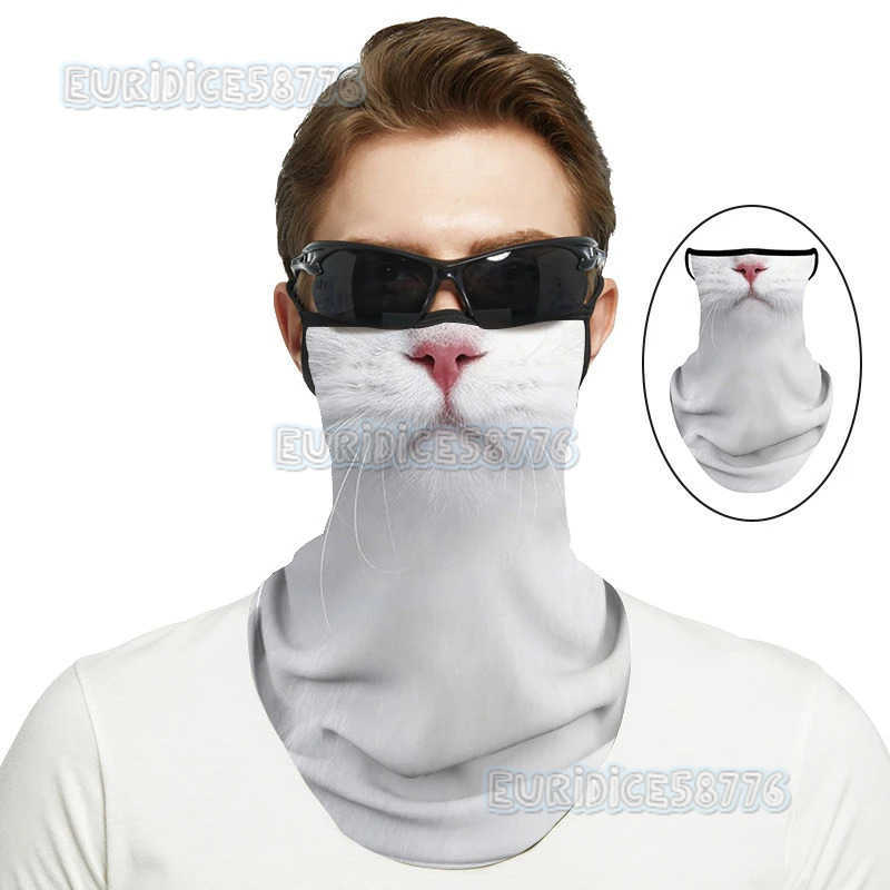 Animal 3D Cat Dog Print Face Balaclava Mask Earloops Neck Face Cover Men Women Outdoor Neck Warmer Scarf Cycling Fishing Hiking H250819