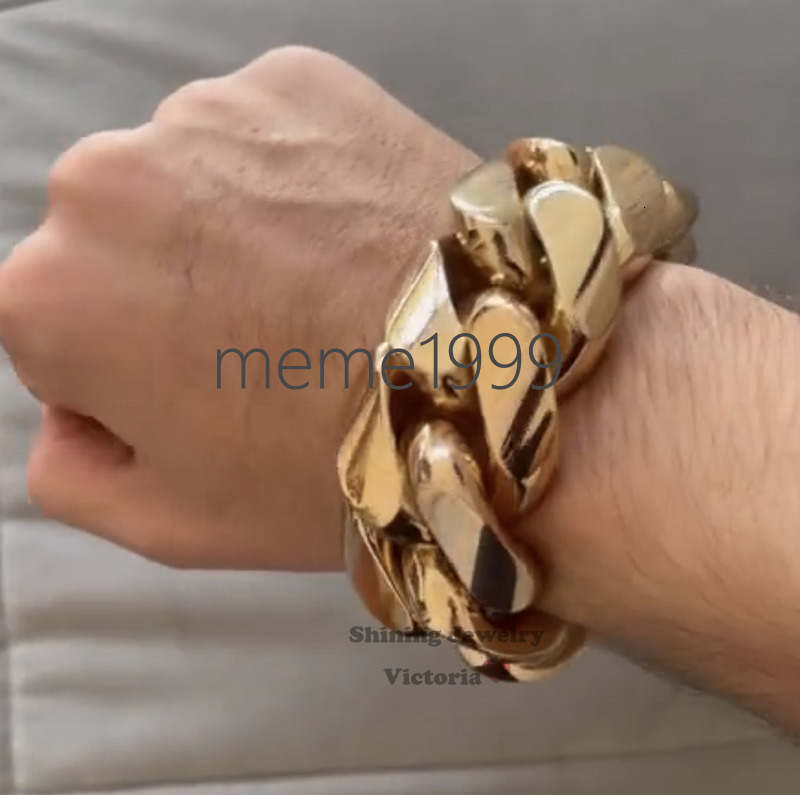 Hip Hop Jewelry Fashion Luxury and Heavy Necklace Super Big Cuban Necklace Cuban Bracelet Miami Cuban Link Bracelet