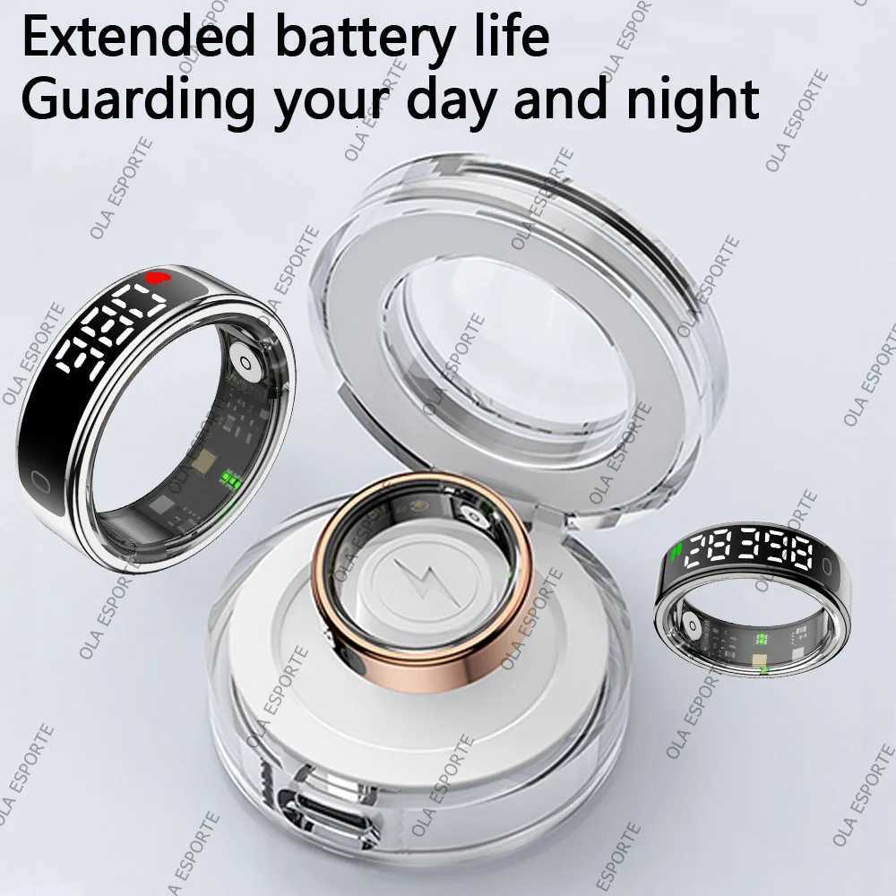 LED HD Screen Smart Ring TikTok Control Men Ring 5ATM Waterproof Heart Rate Sleep Monitor Women Smart Ring 100+ Sports Ring Models W250819