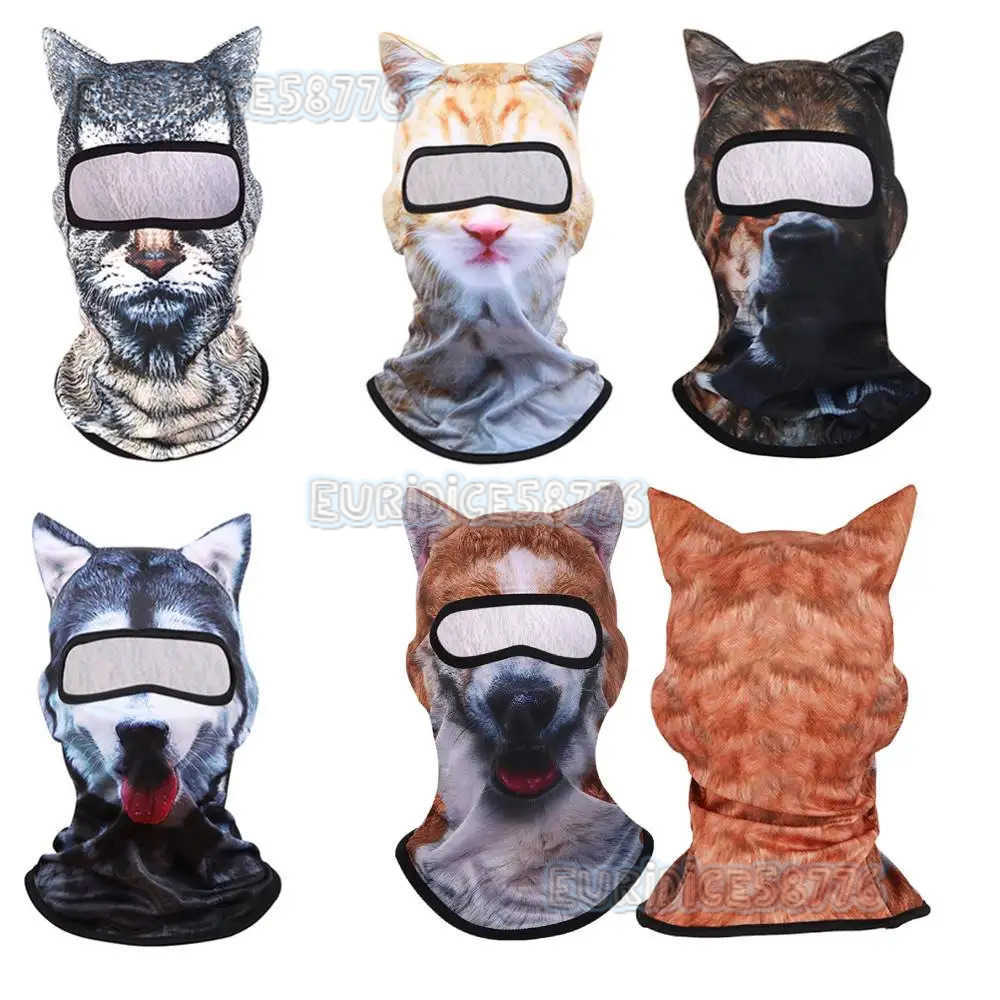 Cute 3D Cat Balaclava Full Face Mask Motorcycle Hood Mask Skiing Snowboard Hat Helmet Liner Biker Face Gorras Cycling Headgear H250819 6ZO2