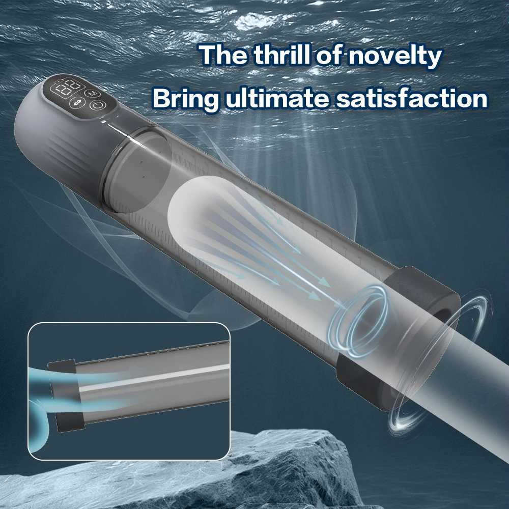 Mens Waterproof Digital Penis Trainer - 5 Frequency Modes Vacuum Physical Assistance Enlarger XJ250819