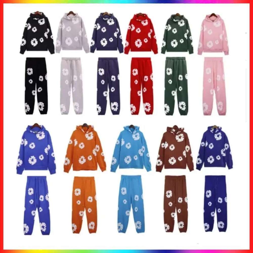 Womens hoodies men flower hoodie designer teaes sweater Hoodies Sweatshirts Pullover Tear Sweatsuit Loose Hip Hop Jogger Tracksuit Sportwear Pants jacket s-2xl