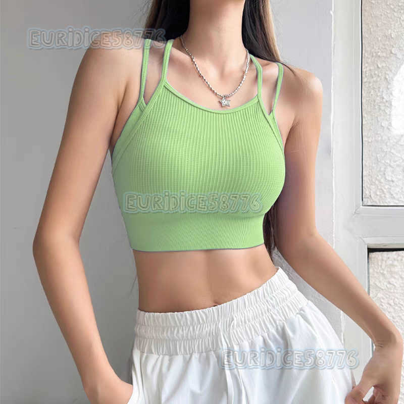 Seamless Backless Running Sports Bra Shockproof One-piece Bra Pilates Fitness Camisole with Chest Pads H250819