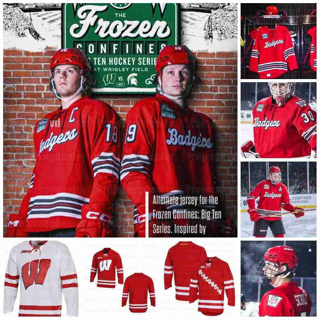 Hot Wisconsin 2025 Frozen Confines Series Badgers Hockey Jersey Owen Lindmark Quinn Finley Sawyer Scholl Scarfone Jac