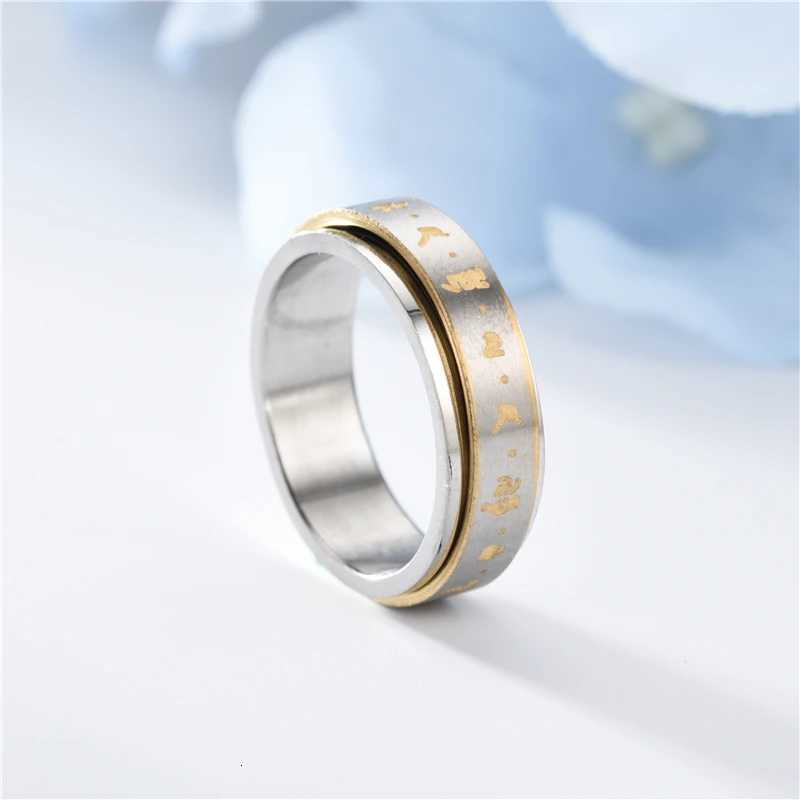 6 MM Wide Ancient Buddhism Mantra Rings For Men Titanium Stainless Steel Lucky Amulet Mens Ring Buddhist Jewelry New 2020 W250819