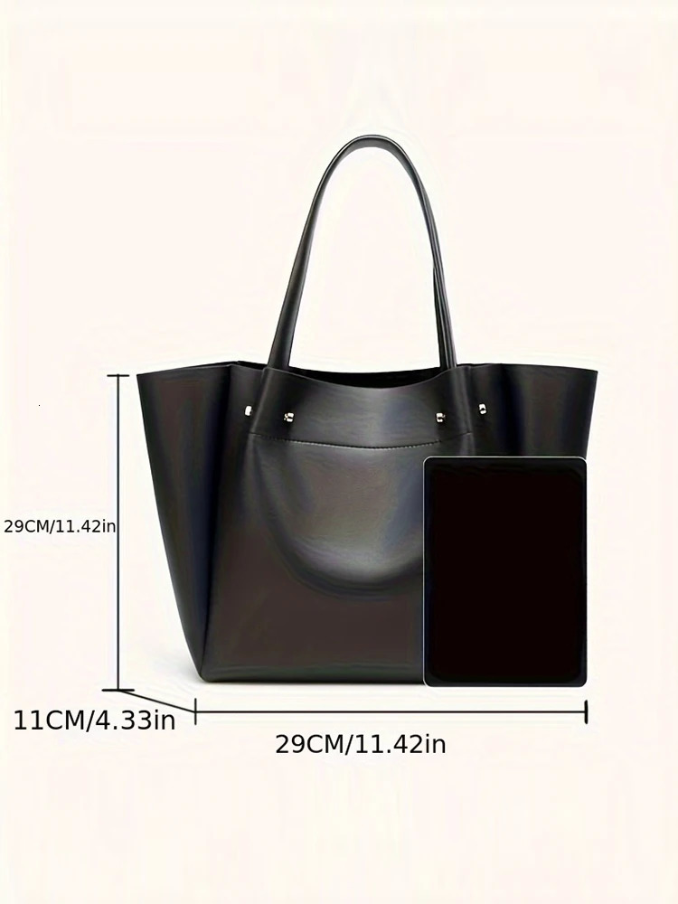 Largecapacity Pleated Tote Bag Shopping Bag Portable Handbag Advanced Pu Leather One-Shoulder Tote Handbag 250818