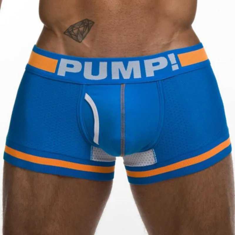 Sports Style PUMP Flat Leg Pants Perforated Mesh Breathable Hip Lifting Mens Four Cornered Pants W250819