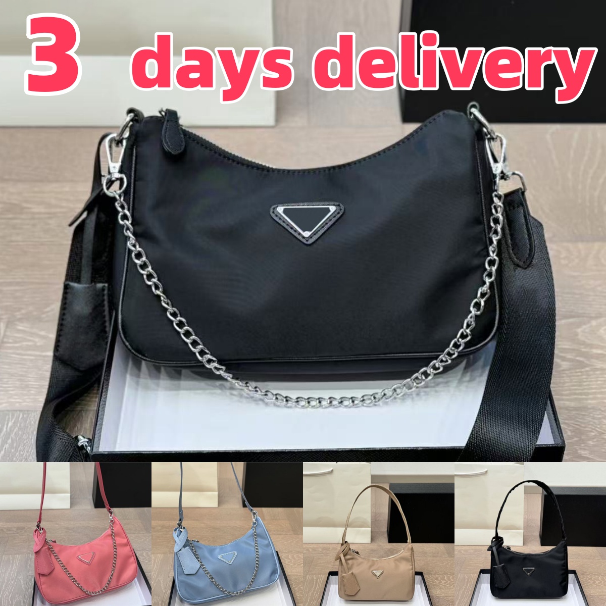 Designer Bag Shoulder Bag Purse Luxury Bag Handbag Tote Women's Purse Nylon High Quality Underarm Bag Fashion Black Tote Mini Bag Re-Edition 2000 hobo bag crossbody bag