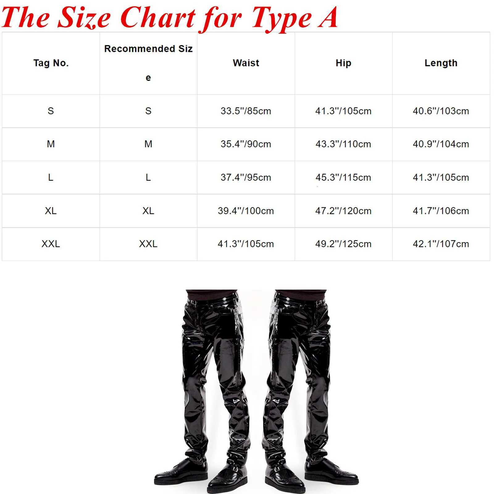 Men Latex Long Pants Shiny Wet Look PU Leather Pants Glossy Mid Waist Straight Trousers Party Bar Nightclub Stage Show Costume W250819