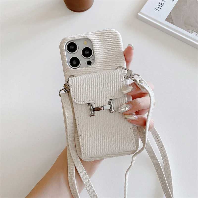 Leather Card Pocket Phone Case for iPhone Womens Purse Shoulder Strap Slot Cover iPhone 16 Pro Max 11 12 13 14 15 Pro Max Z250819