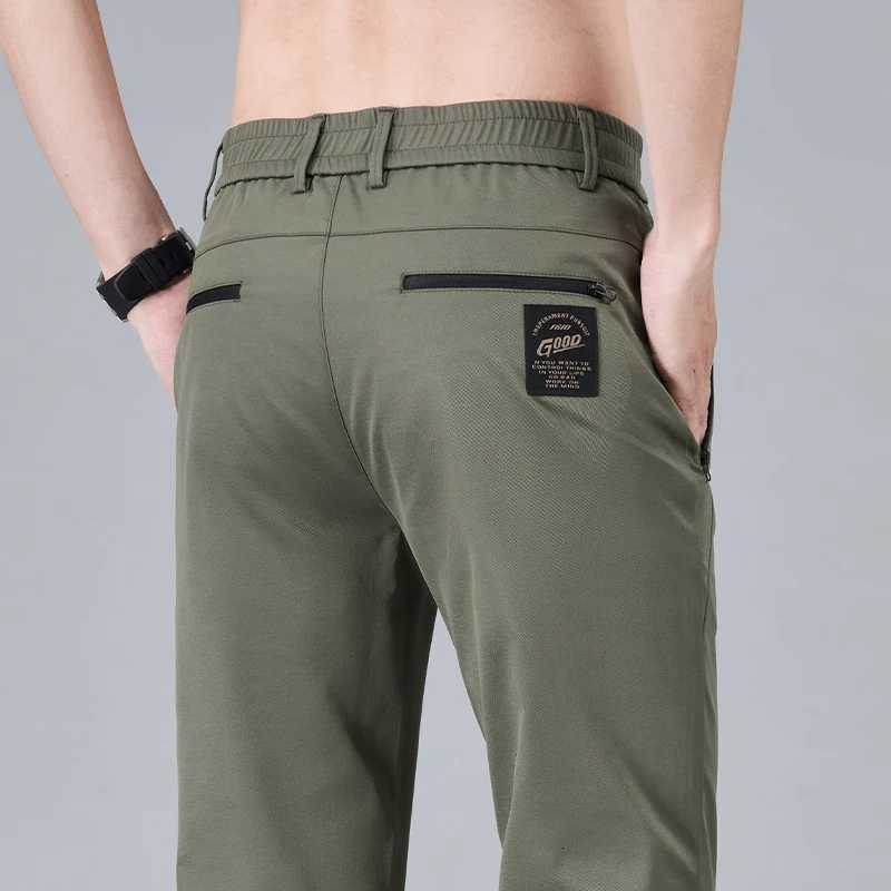 Fashion New in Mens Casual Pants Straight Slim Thin Korean Breathable Comfortable Brand Mens Clothing Summer Trousers W250819