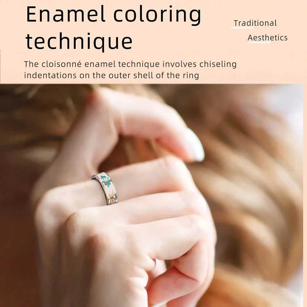 18 Color Enamel Fashion Women Smart Ring Female Stainless Steel Intelligent Finger Ring Lady IP68 Waterproof Fitness Tracker W250819