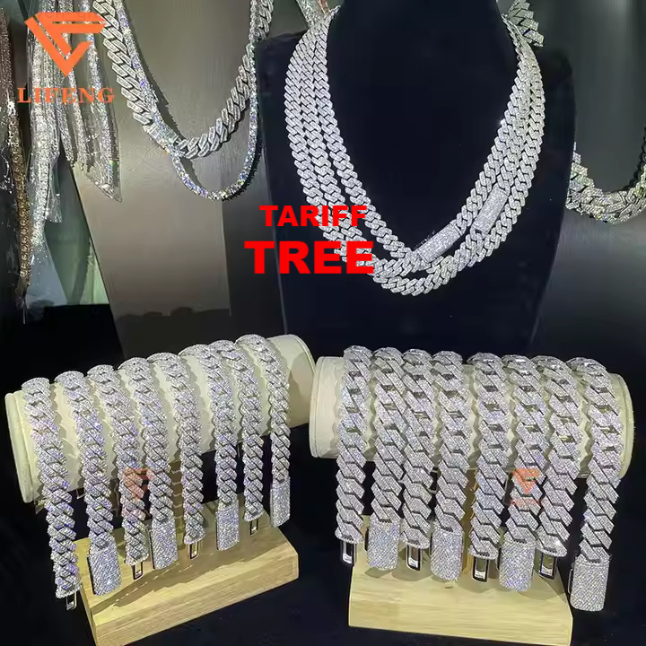 15MM 925 Sterling Silver Iced Out VVS Moissanite Diamond Pendant Fine Jewelry Hip Hop Cuban Link Chain Men Gold Plated White Gold