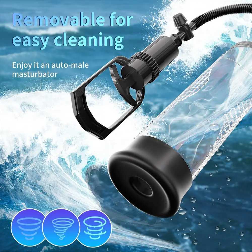 Penis Pump Male Masturbator Penis Extender Vacuum Pump Penis Enlargement Enhancer Penis Trainer Massager Ring Sex Toys 18+ XJ250819