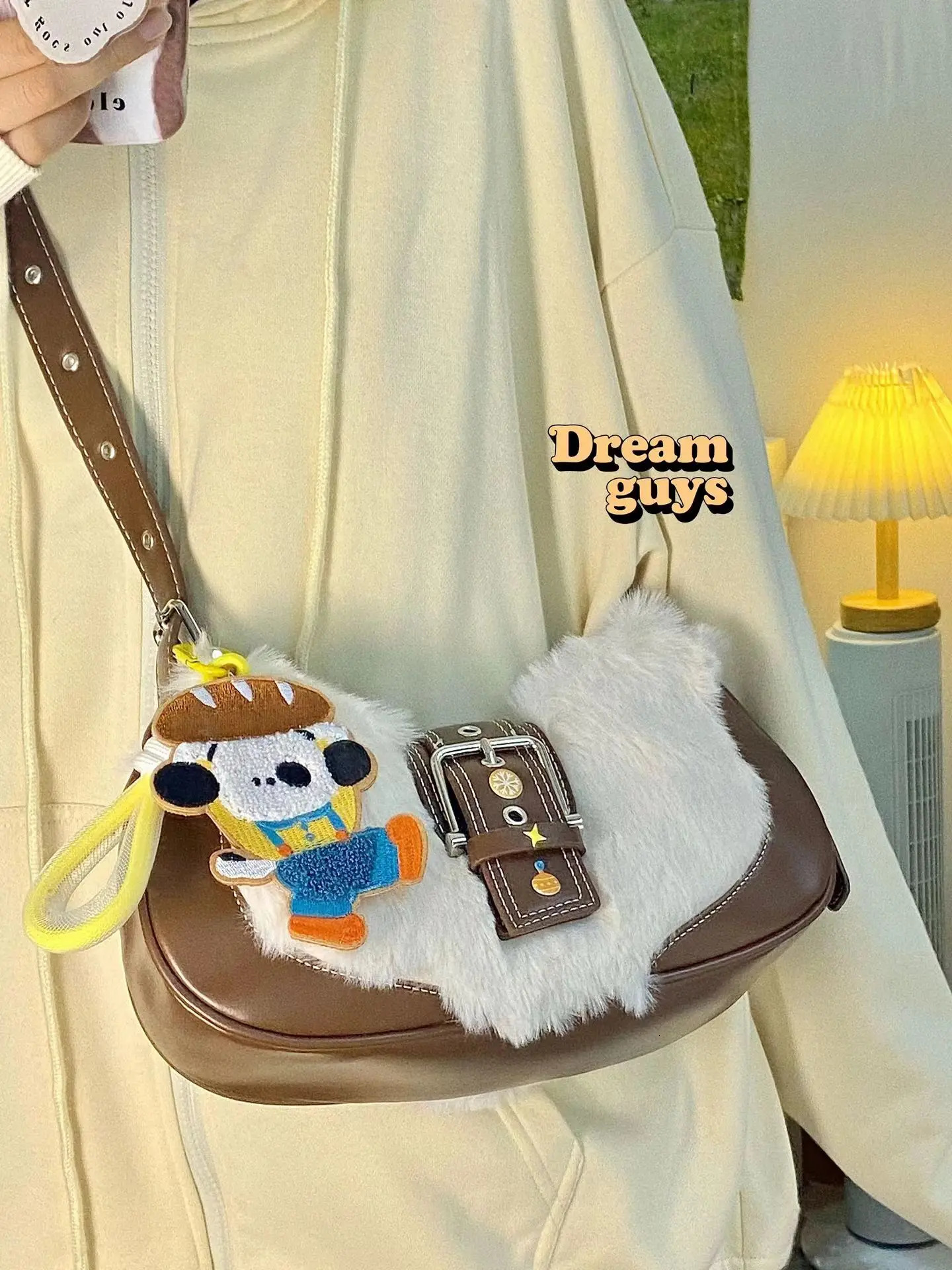 Miyagawa Autumn Winter Exquisite Versatile Plush Underarm Bag Niche Bag Retro Texture One Shoulder Crossbody Bag 250818