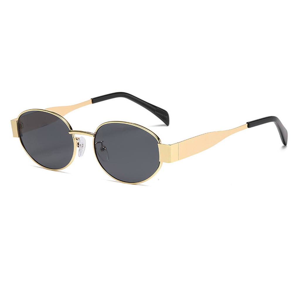 New Adult Sunglasses Fashionable Men And Women Oval French Retro Style Small Frame Sunglasses High-end Outfit Posing Glasses