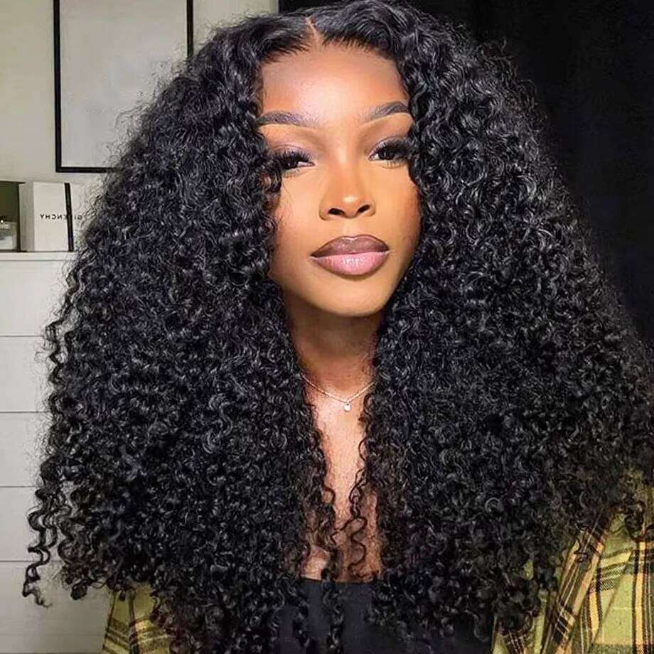 Kinky 13X6 Frontal 4C Curly 13X4 Front Human Hair Wigs Glueless 6X4 HD Lace Closure Wig