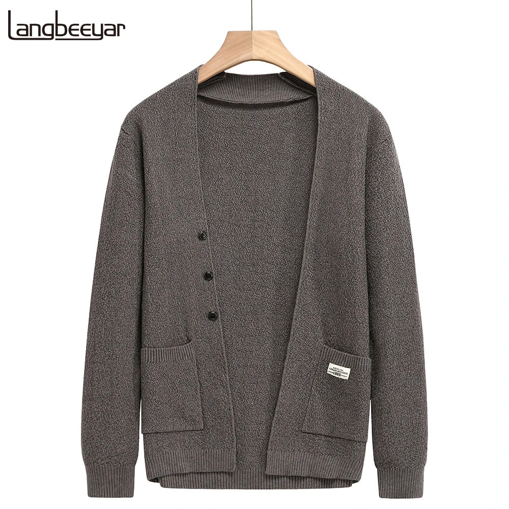 High End ner Autum Winter Fashion Knit Mens Button Cardigan Sweaters Cute Casual Men Coats Jacket Clothing 250819