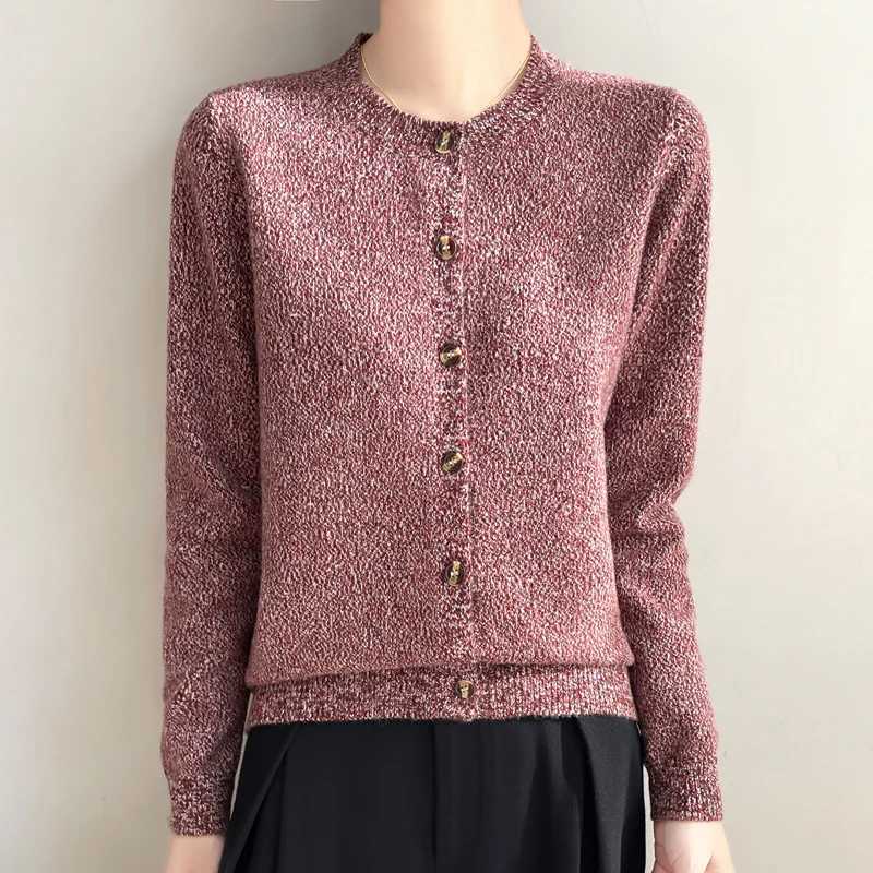 Women Cashmere Cardigan Long Sleeve Top Knitted O-Neck Fashion Cashmere Cardigan Sweater for Women Autumn and Winter 2025 XJ250819