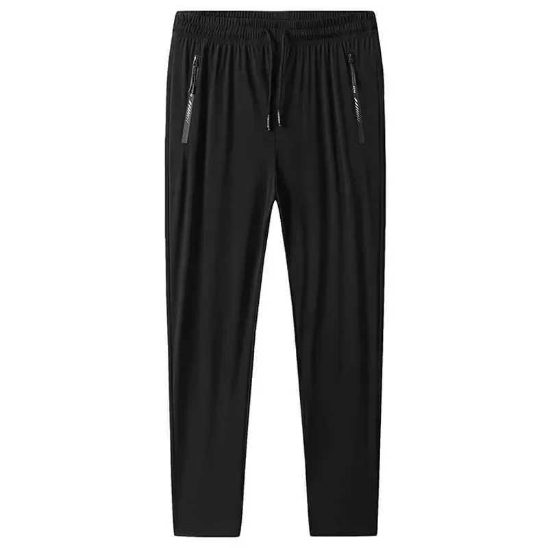 7XL 8XL 9XL Summer Ice Silk Sweatpants Mens High Elastic Gym Joggers Quick Drying Sports Pants Men Trousers W250819