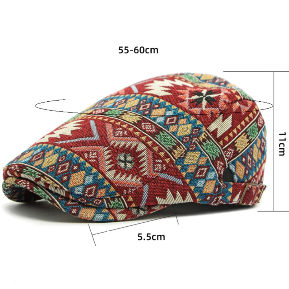 HT4559 Men Women Beret Stylish Jacquard Ivy Flat Cap Spring Autumn Artist Painter Beret Hat Male Female Adjustable Beret Cap 250814